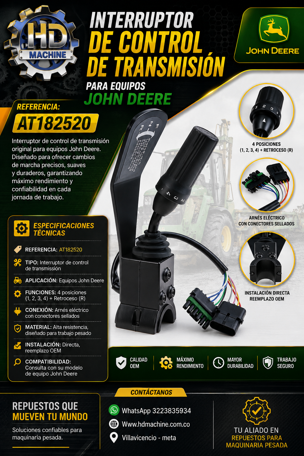 CONTROL DE TRANSMISION PARA EQUIPOS JOHN DEERE - AT182520