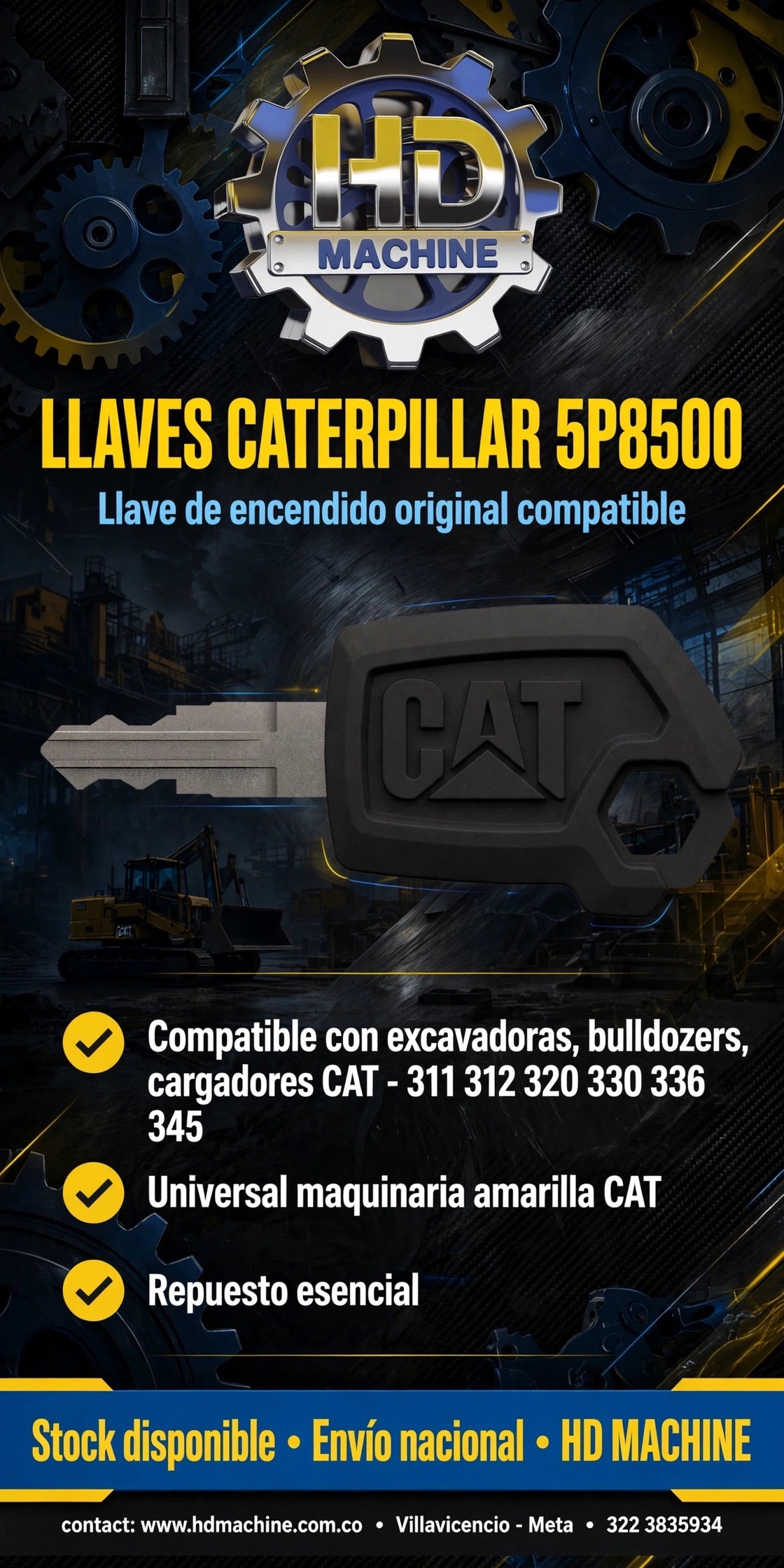 LLAVES DE ENCENDIDO PARA MAQUINARIA CATERPILLAR - 5P8500