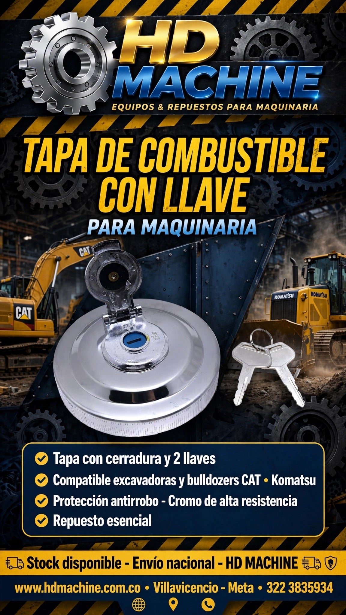 TAPA COMBUSTIBLE KOMATSU - 20Y-04-11160