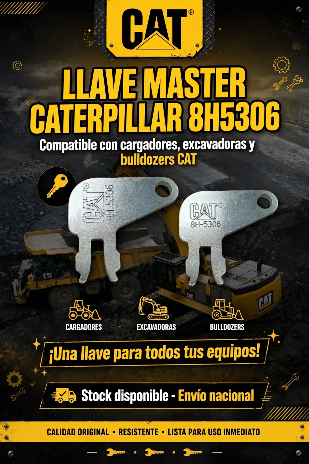 LLAVE MASTER PARA EQUIPOS CATERPILLAR - 8H5306
