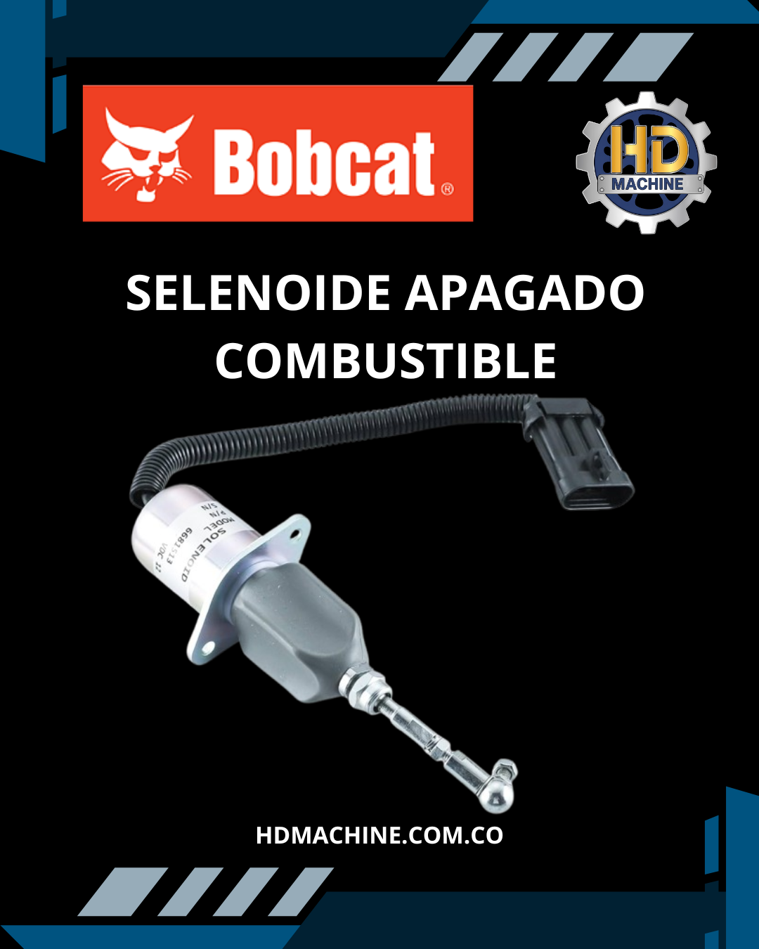 SOLENOIDE DE APAGADO O APAGADOR DE COMBUSTIBLE BOBCAT 6681512 - 6681513