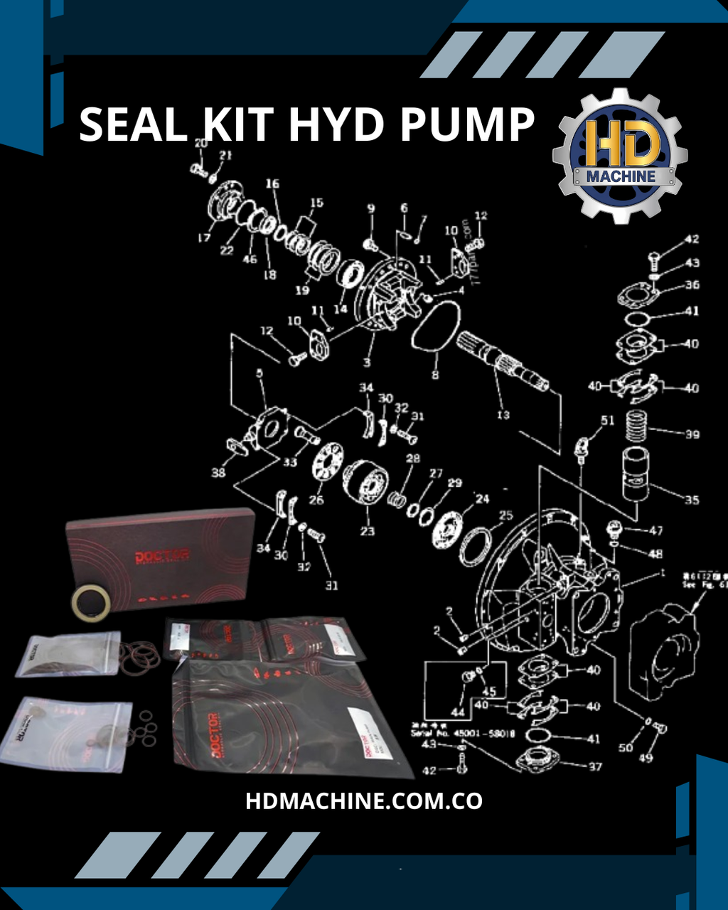 EMPAQUETADURA BOMBA HIDRAULICA HITACHI ZX120